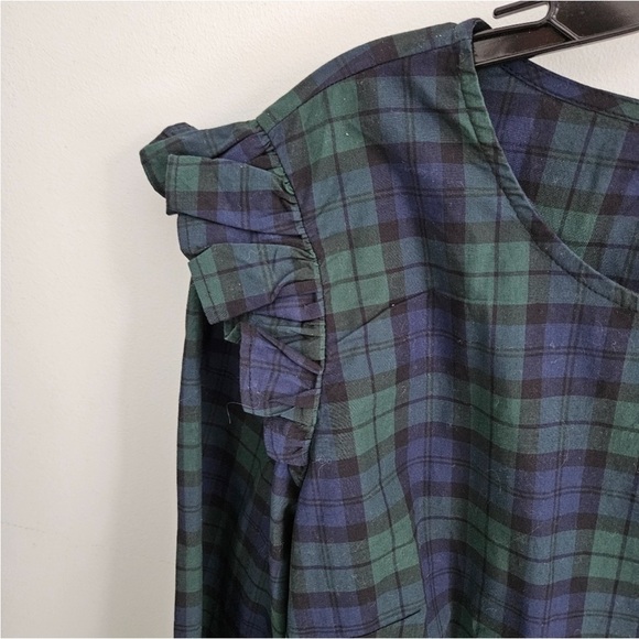 J. CREW Tartan Plaid Ruffle Top - Picture 7 of 10